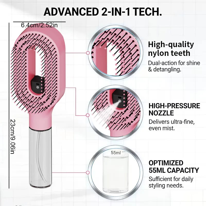 Aura Labs™ Nano-Mist Detangling Hairbrush